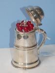 638 · SILVER PLATED TANKARD HOUSED S