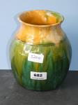 682 · UNSIGNED GLAZED POTTERY VASE H