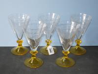 692 · A SET OF 5 WEBB AMBER GLASS &