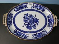 706 · BLUE & WHITE GILDED PLATTER W-