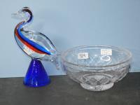 711 · GERMAN ART GLASS BIRD & CRYSTA