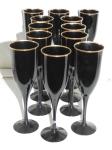 720 · SET OF 12 BLACK STEMMED GLASSE