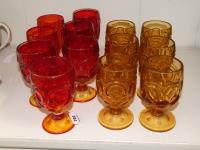 731 · 13 AMBER & RED WINE GLASSES