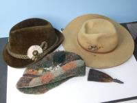 780 · 3 VINTAGE HATS WITH VARIOUS PI