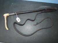 801 · HORN HANDLED LEATHER WHIP WITH