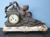 822 · VICTORIAN MARBLE BASE SPELTER