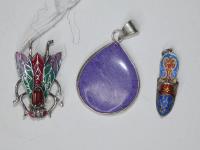 875 · SILVER & STONE SET FLY BROOCH