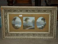 987 · UNSIGNED TRIPTYCH 'RIVER SCENE