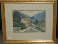 1009 · FRAMED WATERCOLOUR 'ROADSIDE C