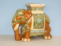 1095 · GLAZED CERAMIC ELEPHANT STOOL