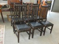1101 · SET OF 6 INDIAN STYLE TIMBER &