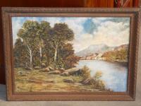 1137 · 'COTTAGE ACROSS THE RIVER' OIL