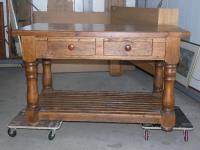 1207 · PINE 4 DRAWER CENTRE WORK TABL