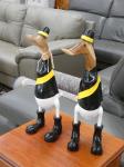 1245 · PAIR DECORATIVE WOODEN DUCKS H