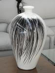 LARGE BLACK & WHITE FLOOR VASE