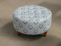 1268 · BLUE & WHITE CIRCULAR OTTOMAN