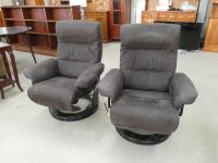 1282 · PAIR OF BROWN MICROSUEDE RECLI