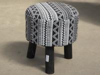 1292 · FABRIC & WOODEN STOOL H-33 DIA