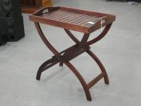 1300 · TEAK BUTLERS TRAY ON STAND W-6