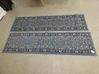 1304 · 2 SMALL BLUE HALL RUNNERS W-23