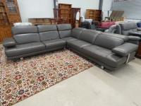 1305 · GREY LEATHER CORNER MODULAR LO