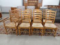 1310 · SET OF 8 OAK LADDER BACK CHAIR
