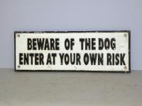 CAST IRON SIGN 'BEWARE OF THE