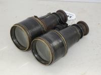 1419 · VINTAGE BRASS & LEATHER BINOCU