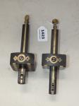 1423 · PAIR OF BRASS & TIMBER MORTISE