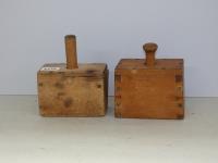 2 PINE BUTTER PRESSES