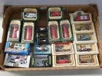 1459 · TRAY WITH MODEL VANS ETC
