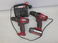 2 OZITO CORDLESS DRILLS, BATTE