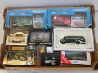 TRAY OF VARIOUS MODEL CARS ETC