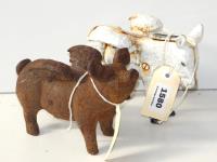 CAST IRON WINGED DONKEY & PIG