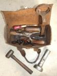 LEATHER BAG WITH HAND TOOLS &