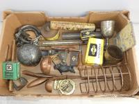 BOX WITH COPPER KITCHEN UTENSI
