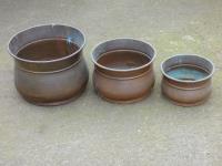1749 · 3 COPPER PLANTERS