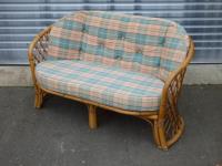 1755 · CANE 2 SEATER COUCH WITH CUSHI