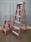 1757 · 2 REDBACK FIBRE GLASS STEP LAD