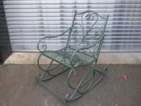 1780 · GREEN METAL ROCKING CHAIR