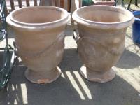 1802 · 2 LARGE TERRACOTTA PLANTERS -