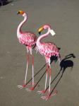 1845 · 2 METAL FLAMINGO GARDEN FIGURE