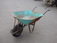 1848 · GREEN METAL TUB WHEELBARROW