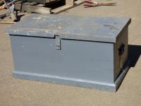1850 · GREY PAINTED TIMBER TRUNK WITH