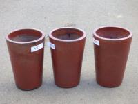 1923 · 3 RED GLAZED PLANTERS H-41 CM