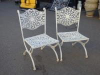 1961 · 2 WHITE PAINTED ALUMINIUM CHAI