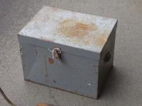 2043 · METAL DEED BOX WITH A SICKLE,