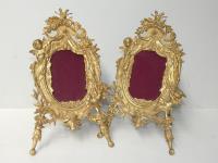 2 Ormolu Easel Picture Frames