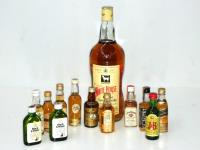 MINIATURE WHISKIES & A BOTTLE