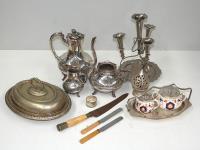 Box Of Silver Plate, Sugar Bow